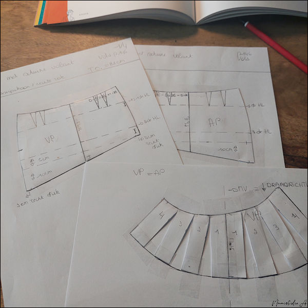 Vanuit grondpatroon naar een rok met schuine&nbsp;volant