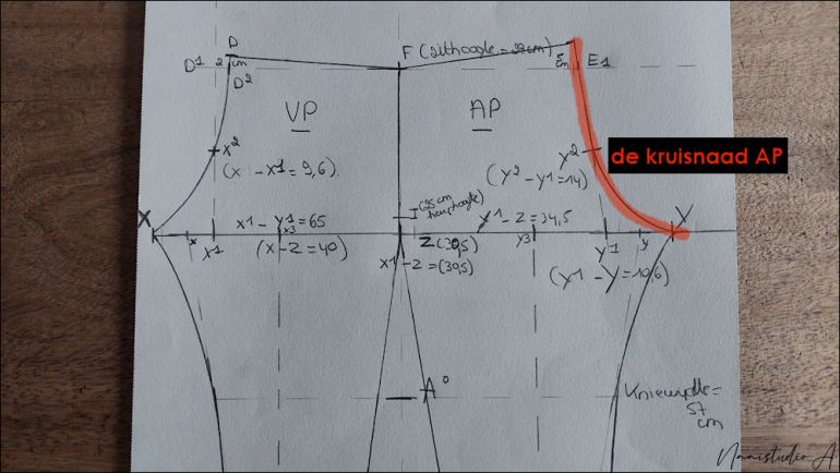 Hoe ga je de kruislengte van een broek korter/langer maken?