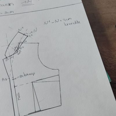 Kraag met revers – Patroontekenen (geen les enkel&nbsp;vb)