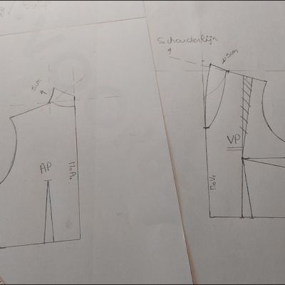 Opstaande kraag/tulpkraag –&nbsp;Patroontekenen