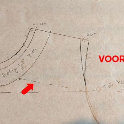 Patroontekenen: Mouwloze blouse met shell&nbsp;neckline